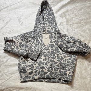 Abercrombie kids Gray Leopard Print Hoodie for girls size 9/10